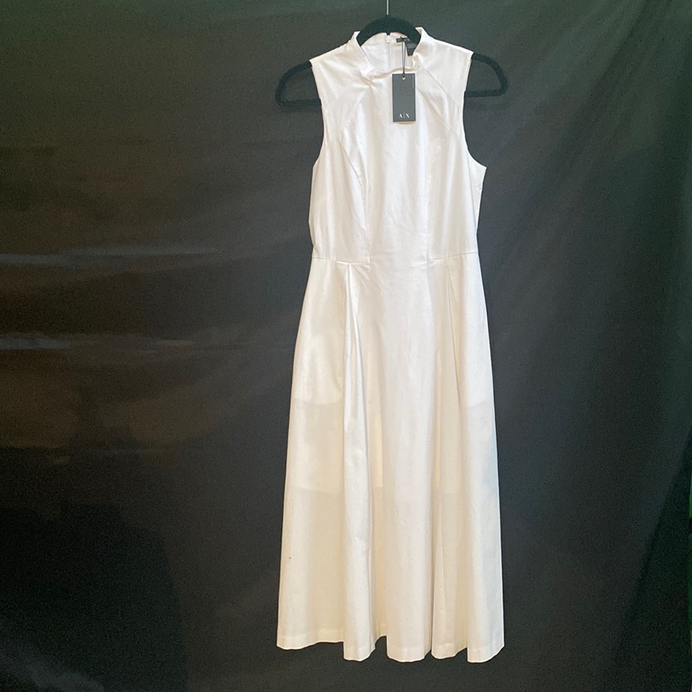 Armani Exchange white sleeveless dress